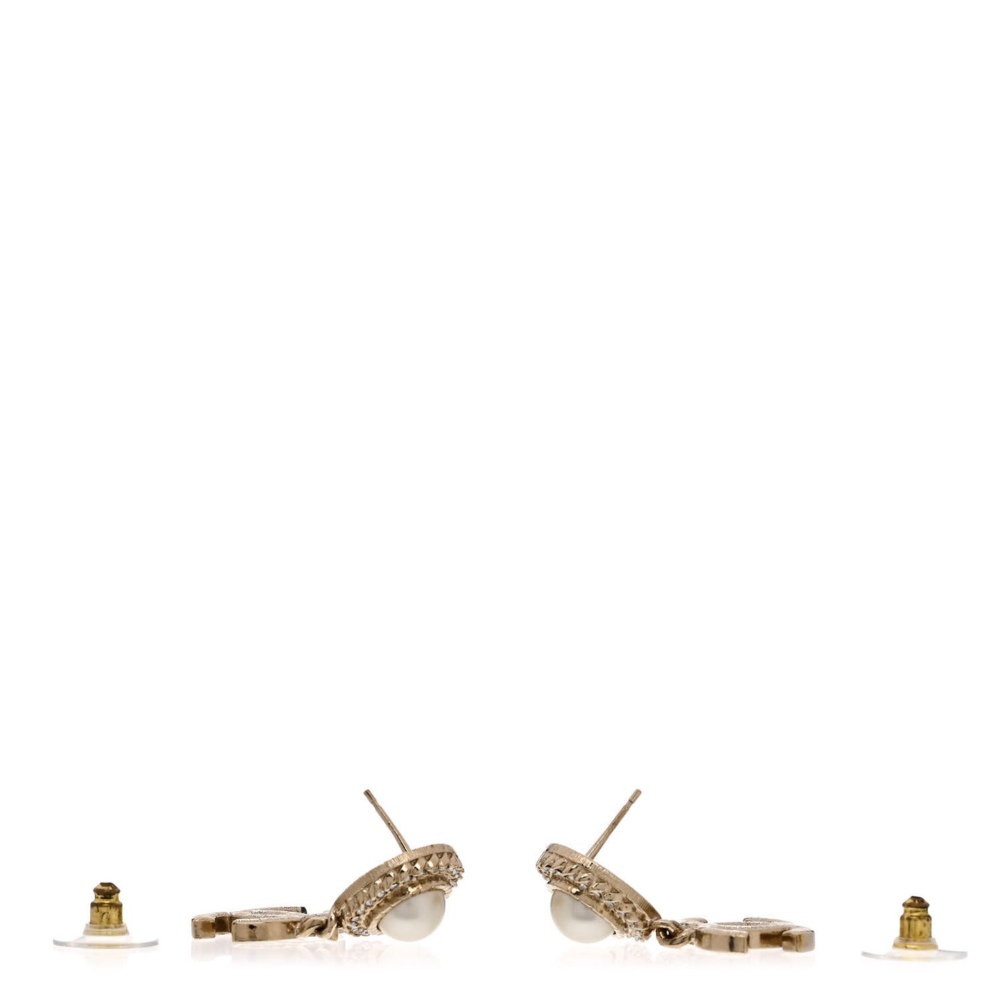 Crystal Pearl Bow-tiful CC Drop Earrings Gold