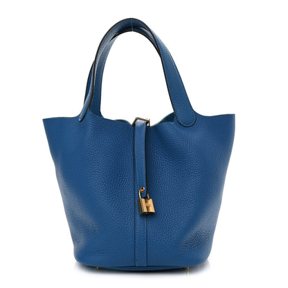 Hermes Taurillon Clemence Picotin Lock 22 MM Mykonos 1 of 9