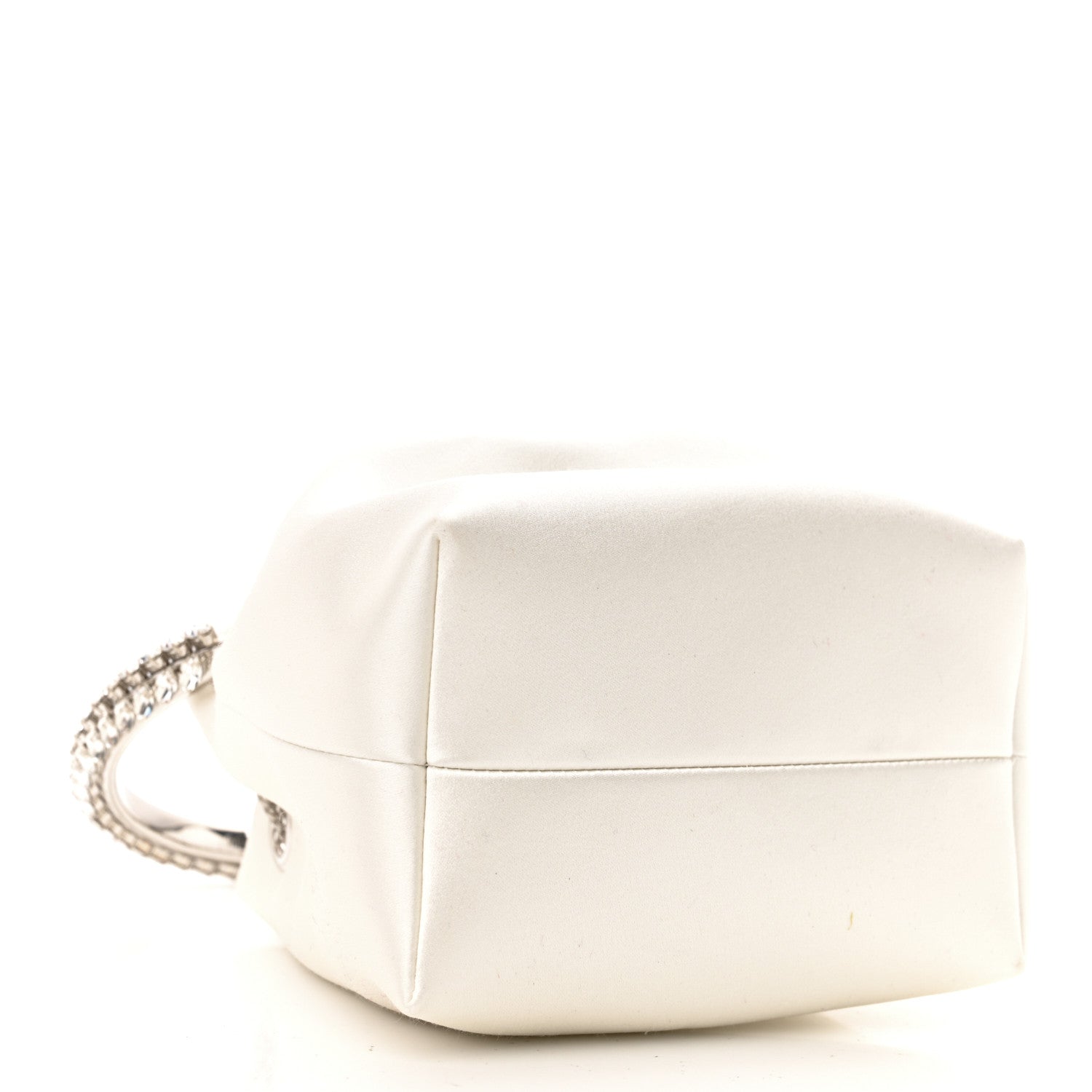 Jimmy Choo Satin Crystal Embellished Top Handle Bon Bon Bag Ivory 4 of 9