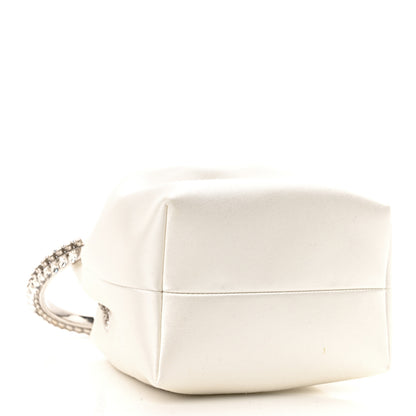 Jimmy Choo Satin Crystal Embellished Top Handle Bon Bon Bag Ivory 4 of 9