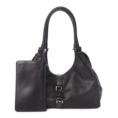 Gucci Perforated Calfskin Jackie O Hobo Black 1 of 13