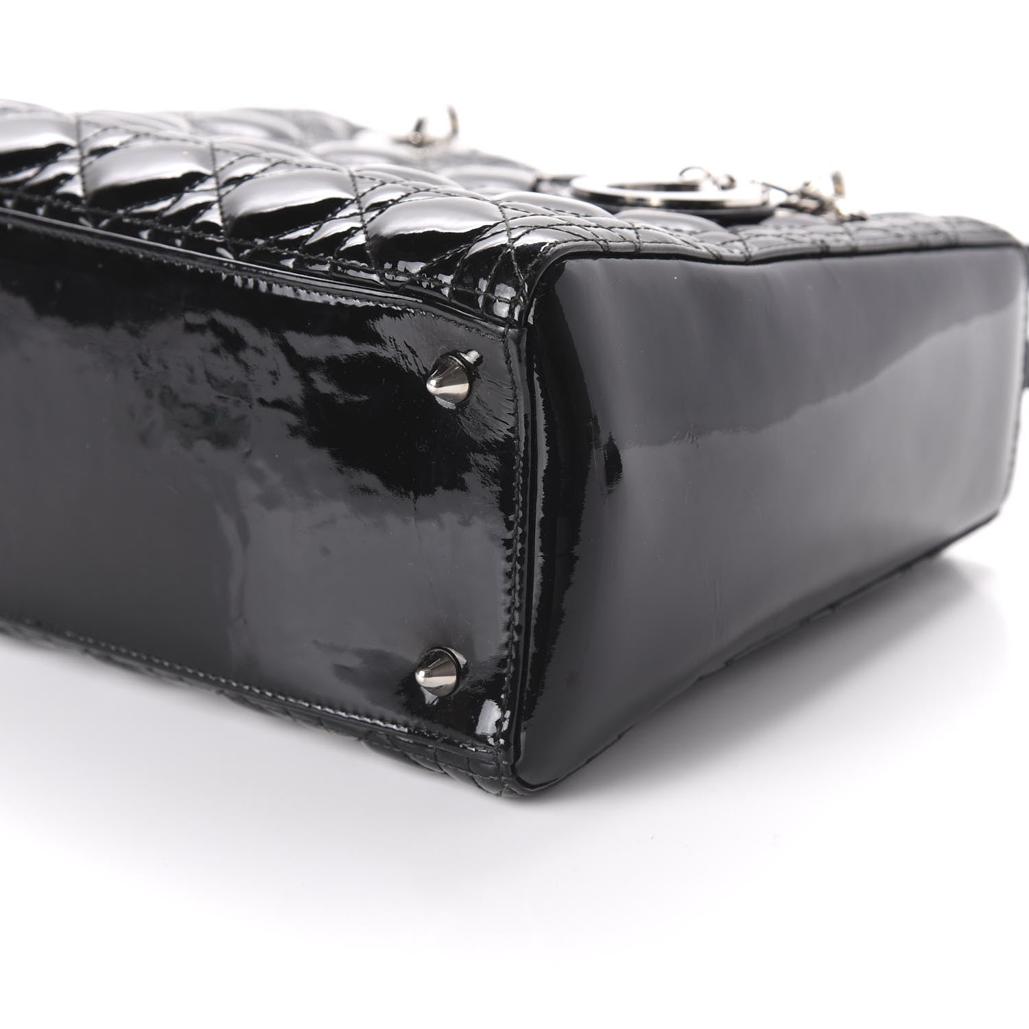 Christian Dior Patent Cannage Medium Lady Dior Black 7 of 9