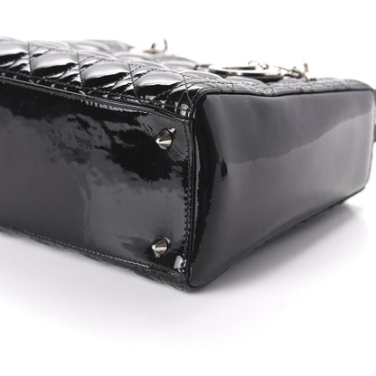 Christian Dior Patent Cannage Medium Lady Dior Black 7 of 9