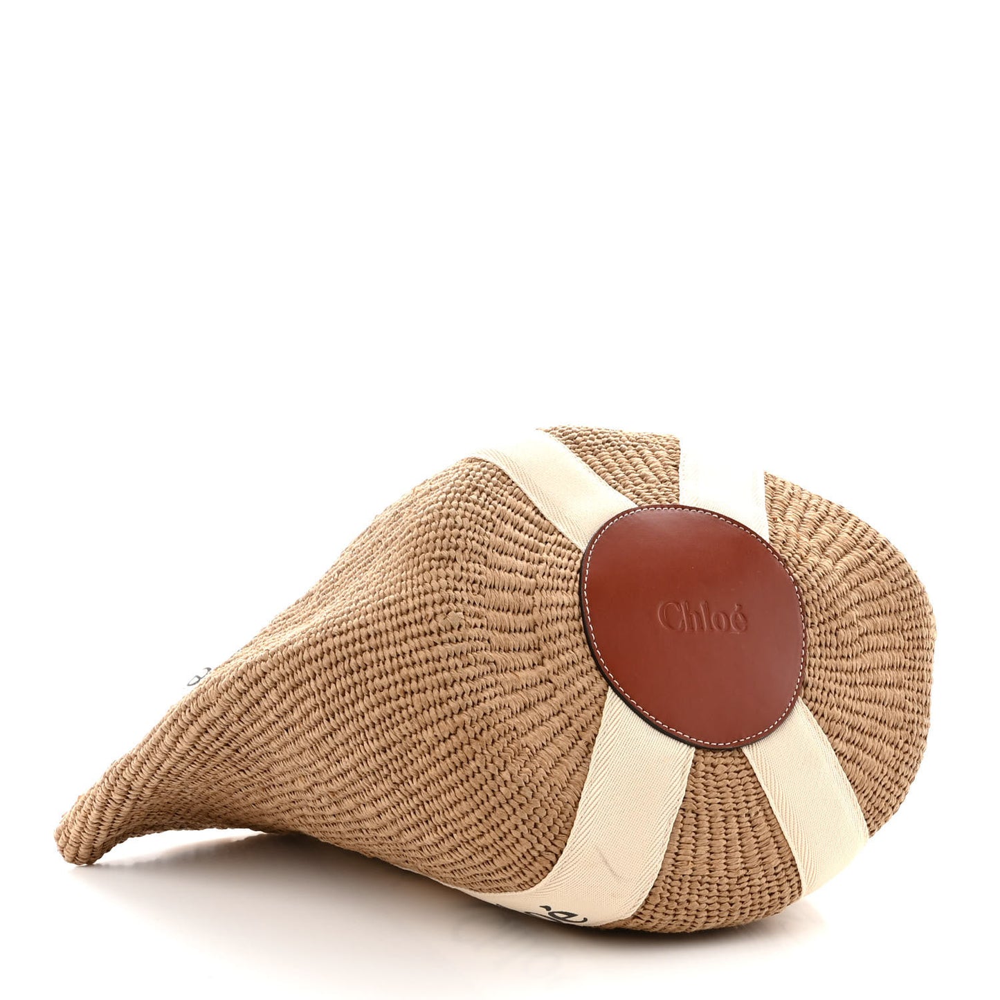 Raffia Large Woody Basket Bag White