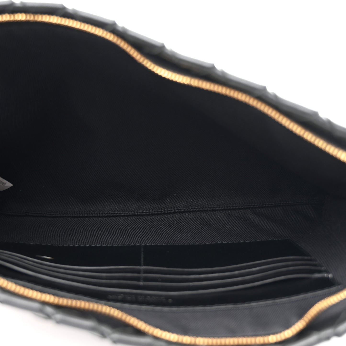 Nappa Intrecciato Flat Zip Pouch Black