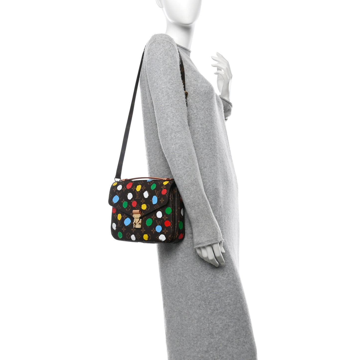 LV x YK Monogram Painted Dots Pochette Metis