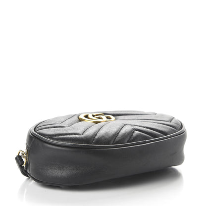 Gucci Calfskin Matelasse GG Marmont Belt Bag 85 34 Black 4 of 10