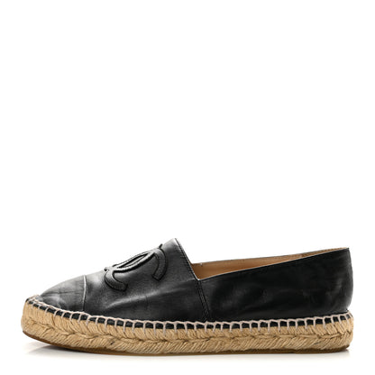 Chanel Lambskin CC Espadrilles 36 Black 1 of 10
