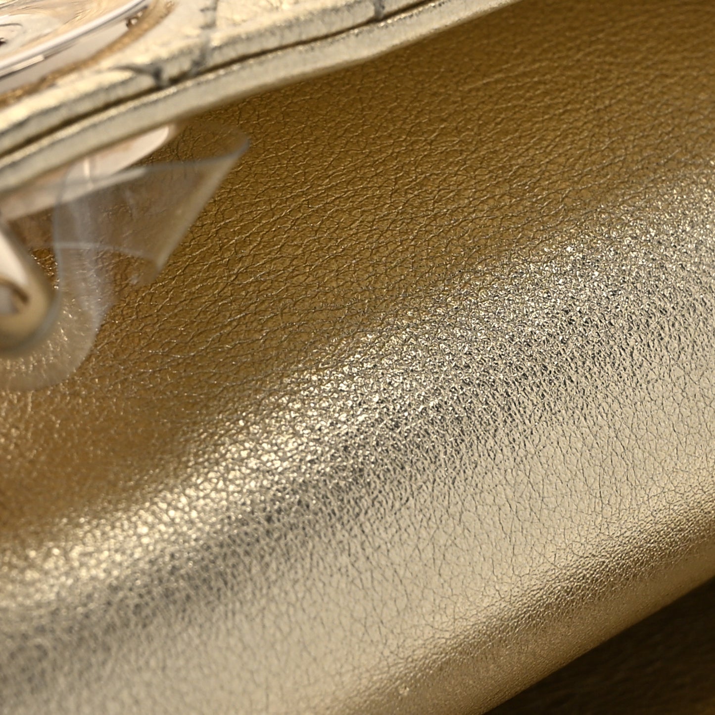 Metallic Lambskin Cannage Small Lady D-Joy Gold