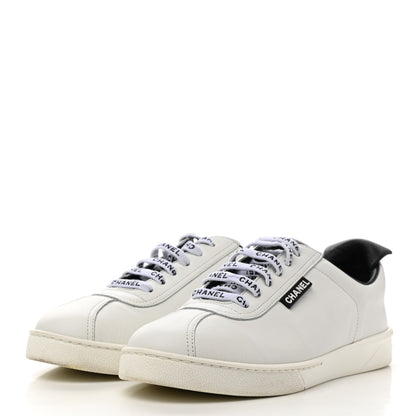 Chanel Calfskin CC Womens Sneakers 38.5 White 3 of 11