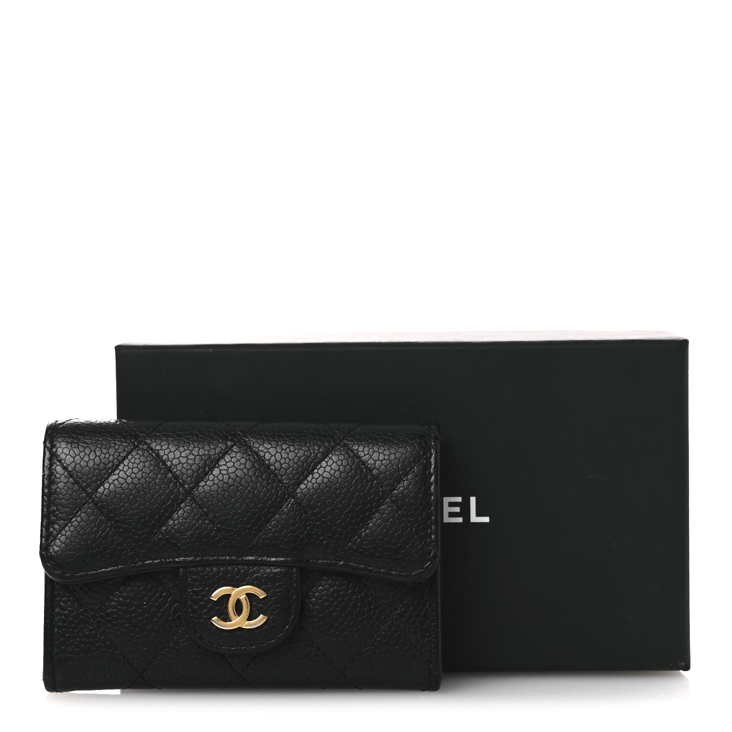 Chanel Caviar Quilted Flap Card Holder Wallet Black 11 of 11