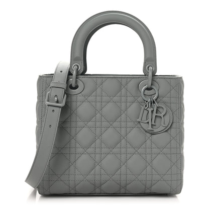 Christian Dior Ultra Matte Calfskin Cannage Medium Lady Dior Grey Stone 1 of 10