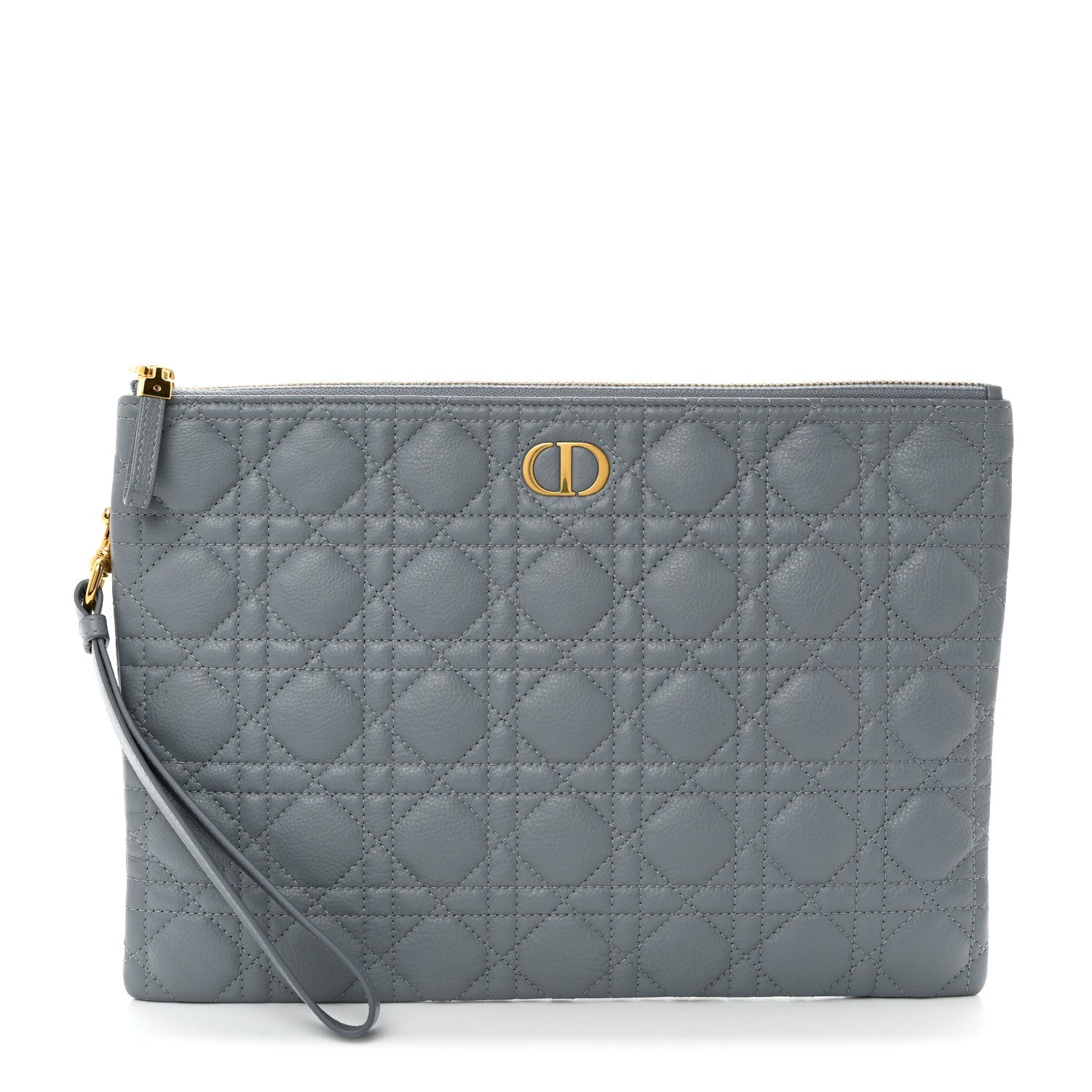 Christian Dior Supple Calfskin Cannage Large Caro Daily Pouch Cloud Blue 1 of 7