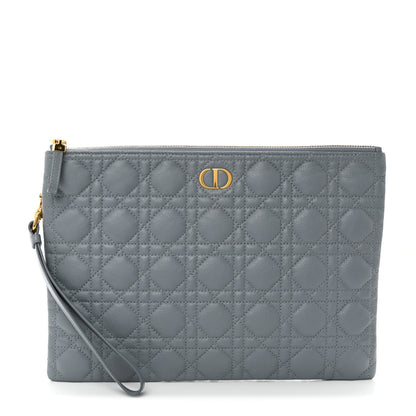 Christian Dior Supple Calfskin Cannage Large Caro Daily Pouch Cloud Blue 1 of 7