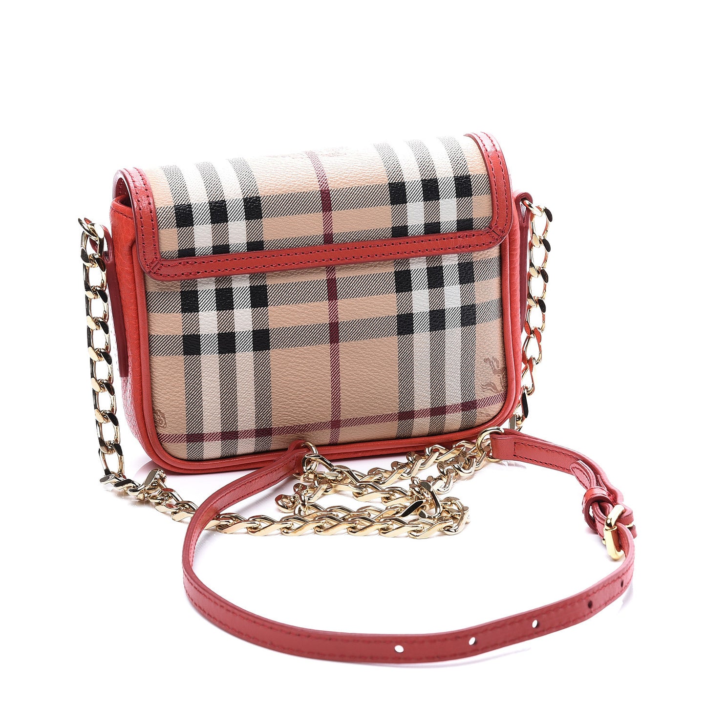 Haymarket Check Mini Tassel Crossbody Bag Red