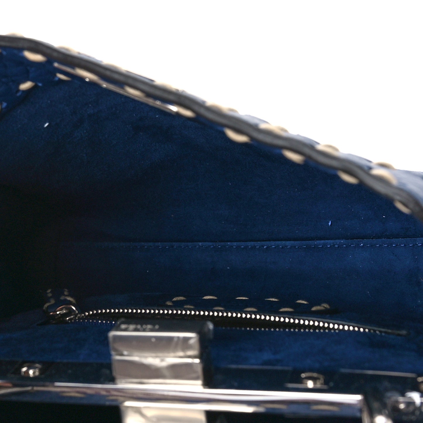 Vitello Granato Camoscio Selleria Macro Stitchings Mini Peekaboo Iconic Satchel Blue Cyan