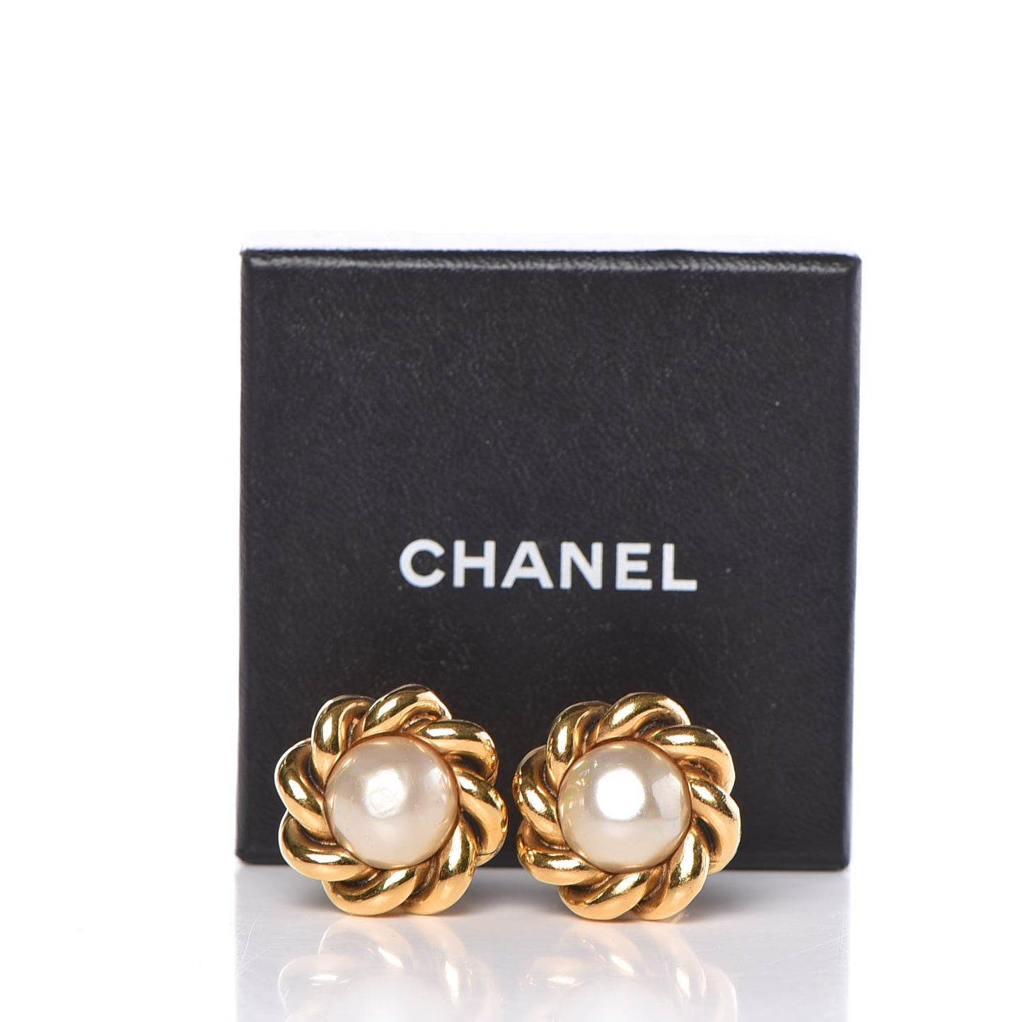 Pearl CC Clip On Earrings Gold