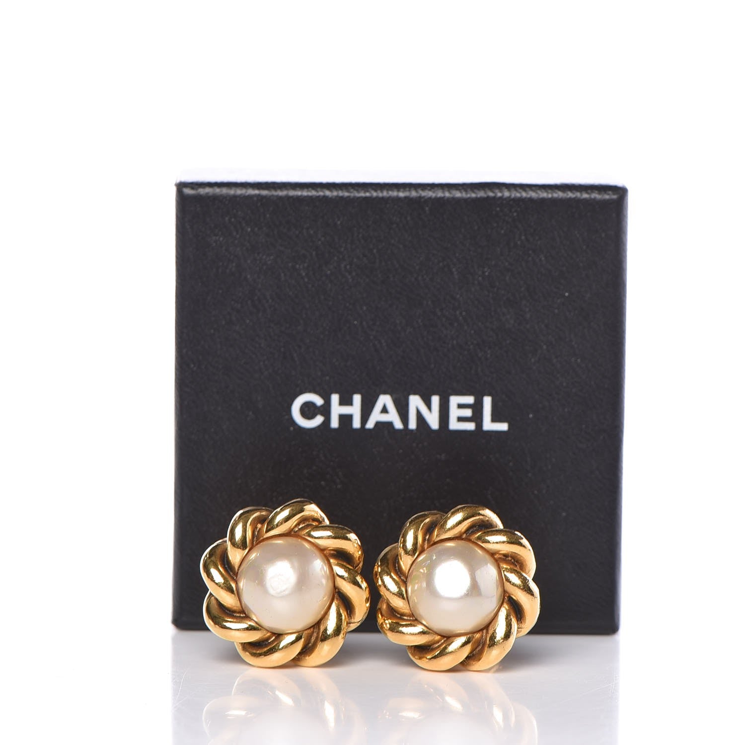 Chanel Pearl CC Clip On Earrings Gold 8 of 8