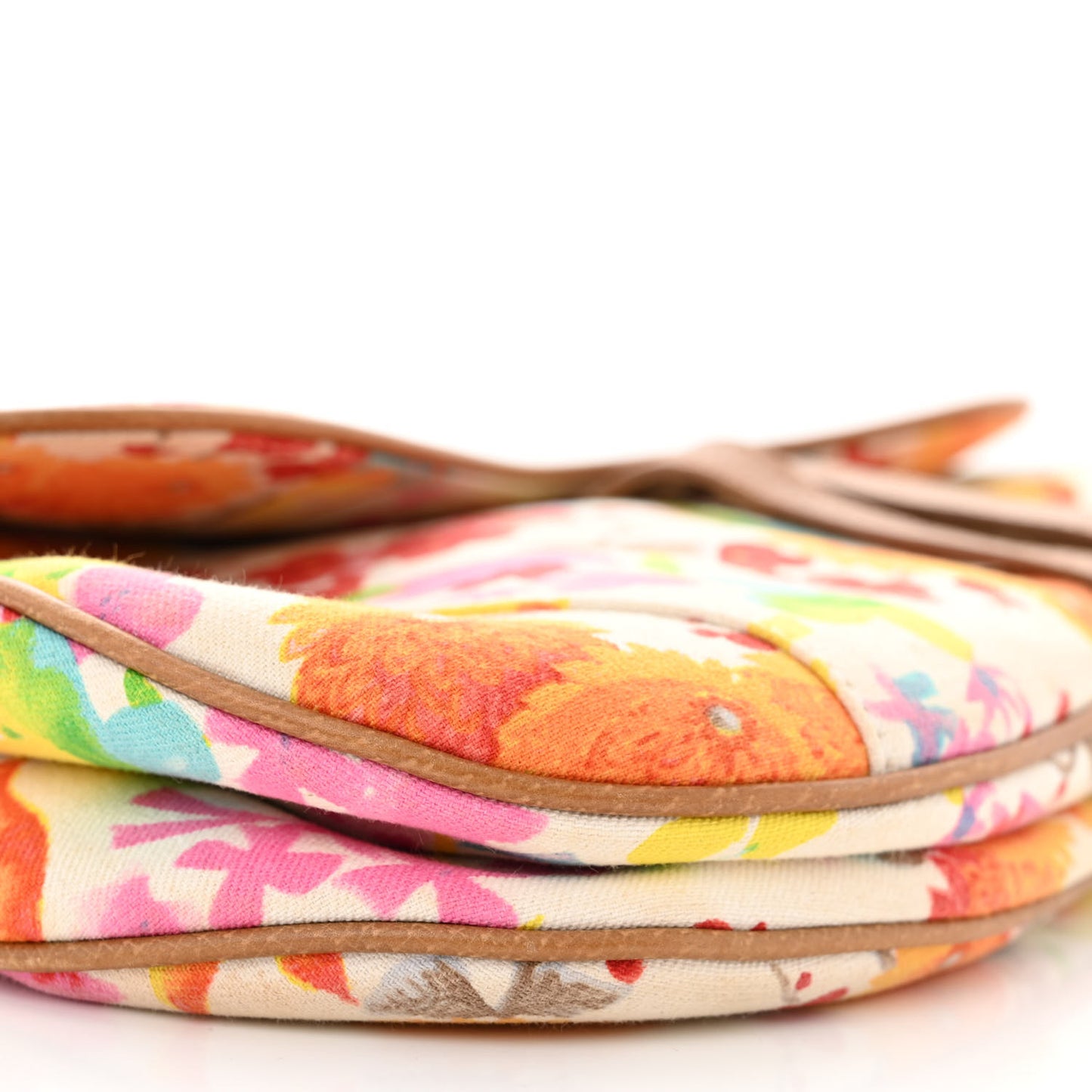 Canvas Floral Saddle Bag Multicolor