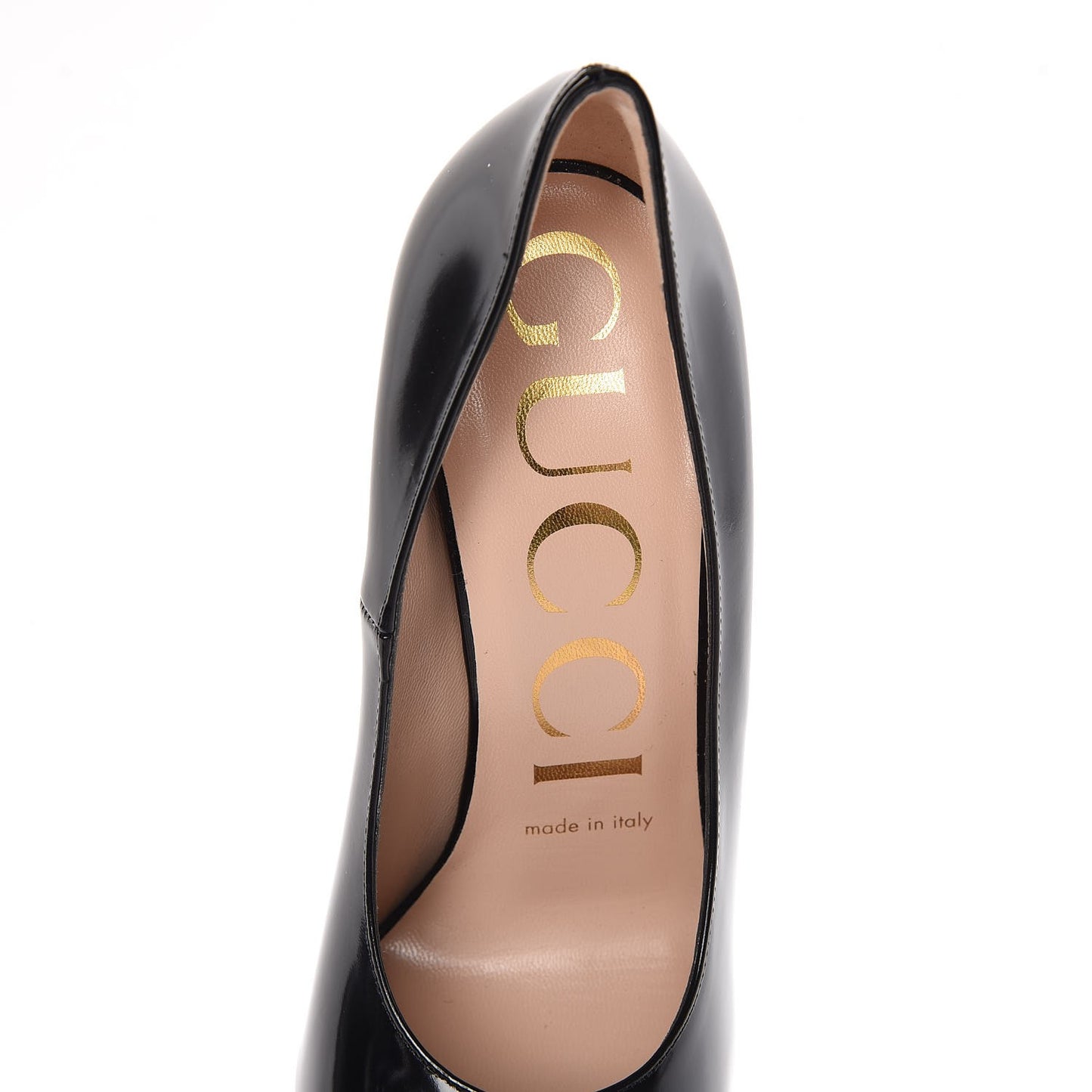 Polished Calfskin Removable Pearly Bow Elaisa Platform High Heel Pumps 36 Black