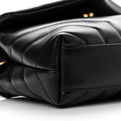 Saint Laurent Calfskin Y Quilted Monogram Toy Loulou Crossbody Bag Black 9 of 12