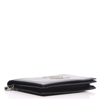 Chanel Lambskin Studded CC Wallet On Chain WOC Black 4 of 12