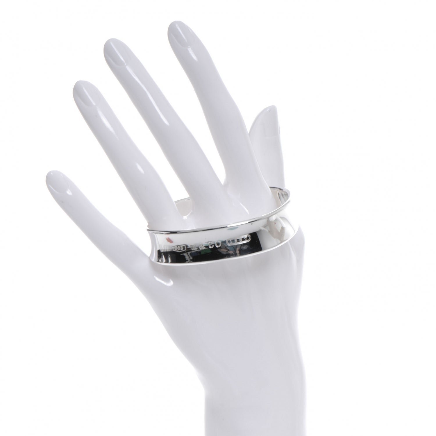 Tiffany Sterling Silver 1837 Cushion Bangle Bracelet 2 of 5