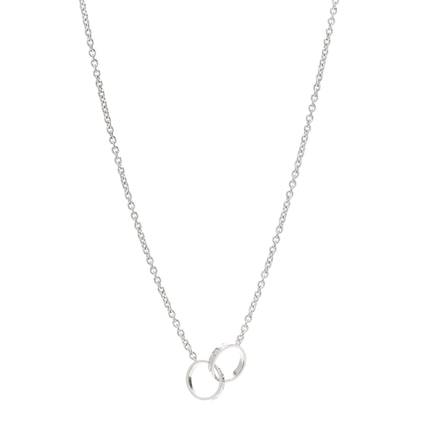 18K White Gold Interlocking LOVE Necklace