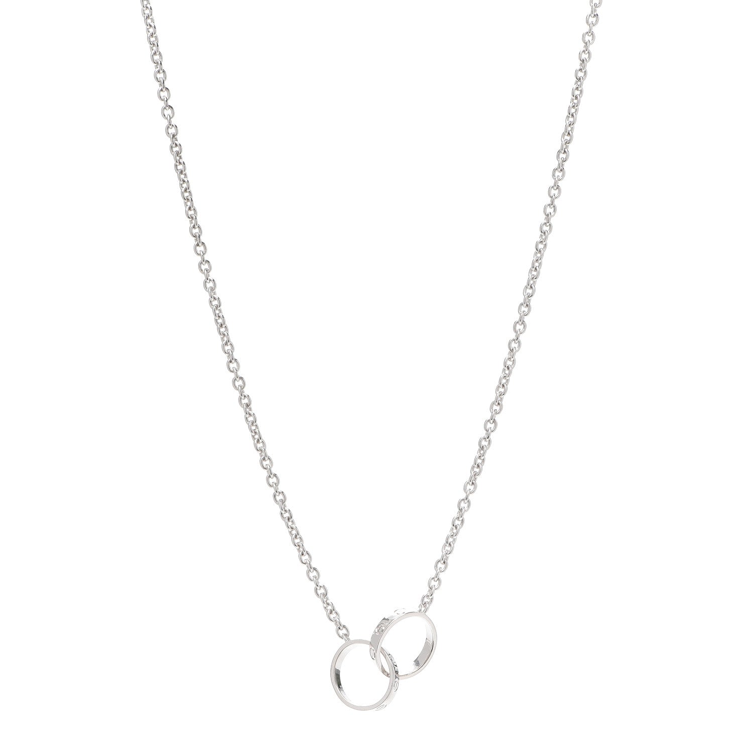 Cartier 18K White Gold Interlocking LOVE Necklace 1 of 4