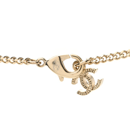 Chanel Enamel Crystal CC Camellia Pendant Necklace Beige Gold 5 of 6
