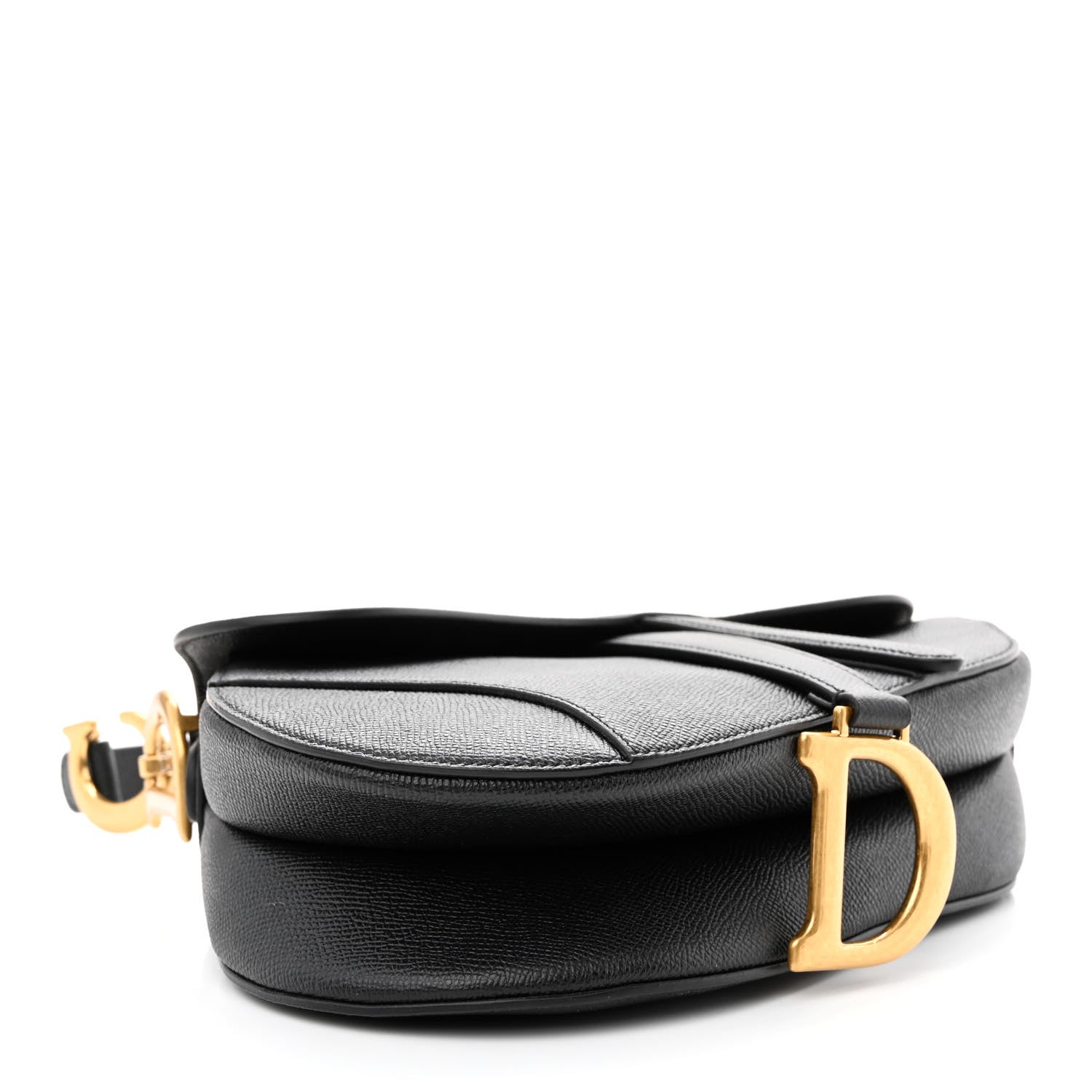 Christian Dior Grained Calfskin Saddle Bag Black 4 of 11