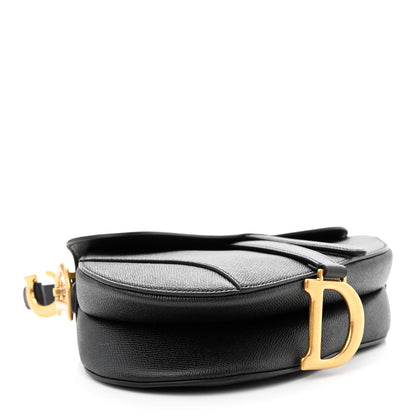Christian Dior Grained Calfskin Saddle Bag Black 4 of 11