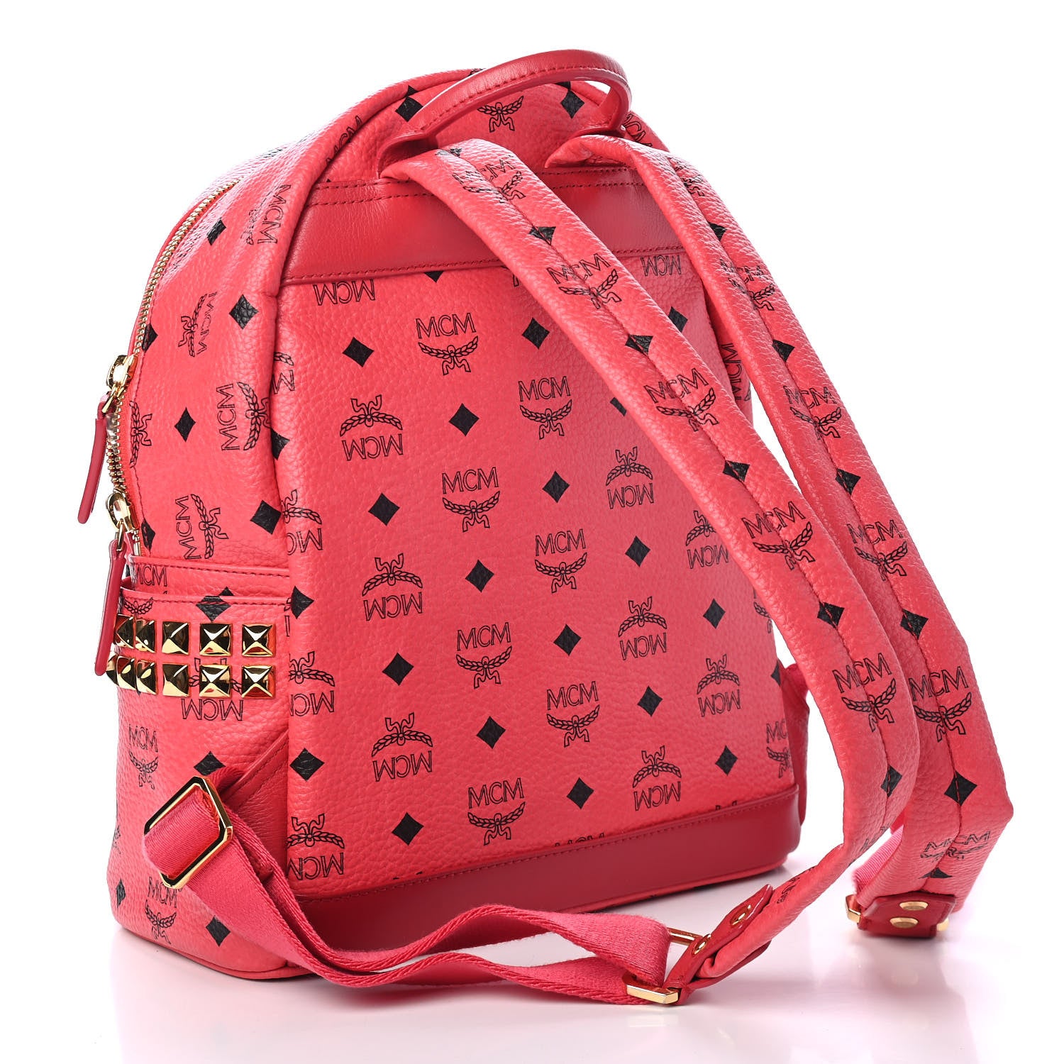 MCM Visetos Side Stud Small Stark Backpack Corail 2 of 4