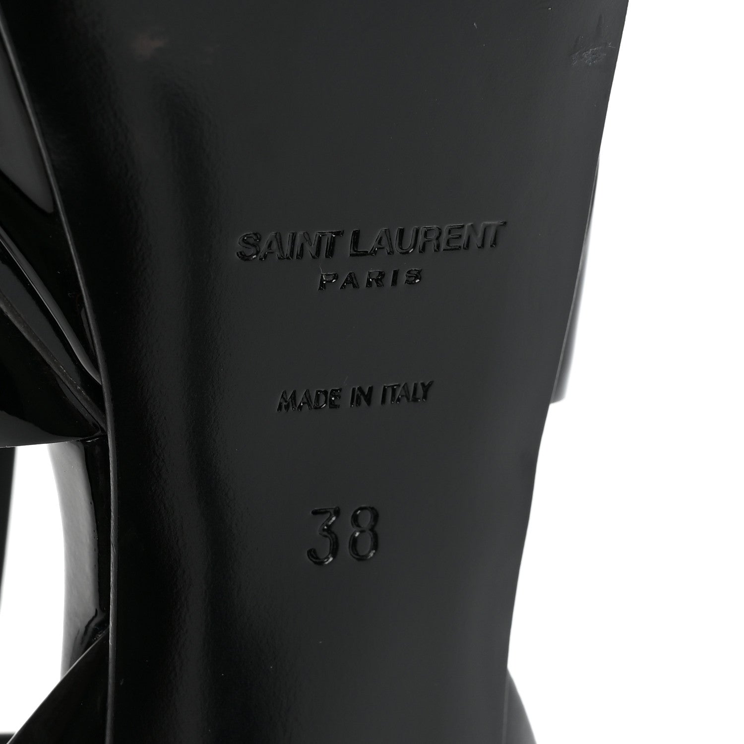 Saint Laurent Patent Tribute 75 Platform Sandals 38 Black 6 of 9