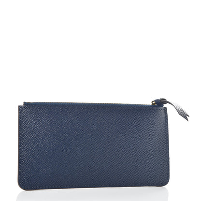 Louis Vuitton Calfskin Jeanne Wallet Zippered Insert Dark Blue 3 of 6