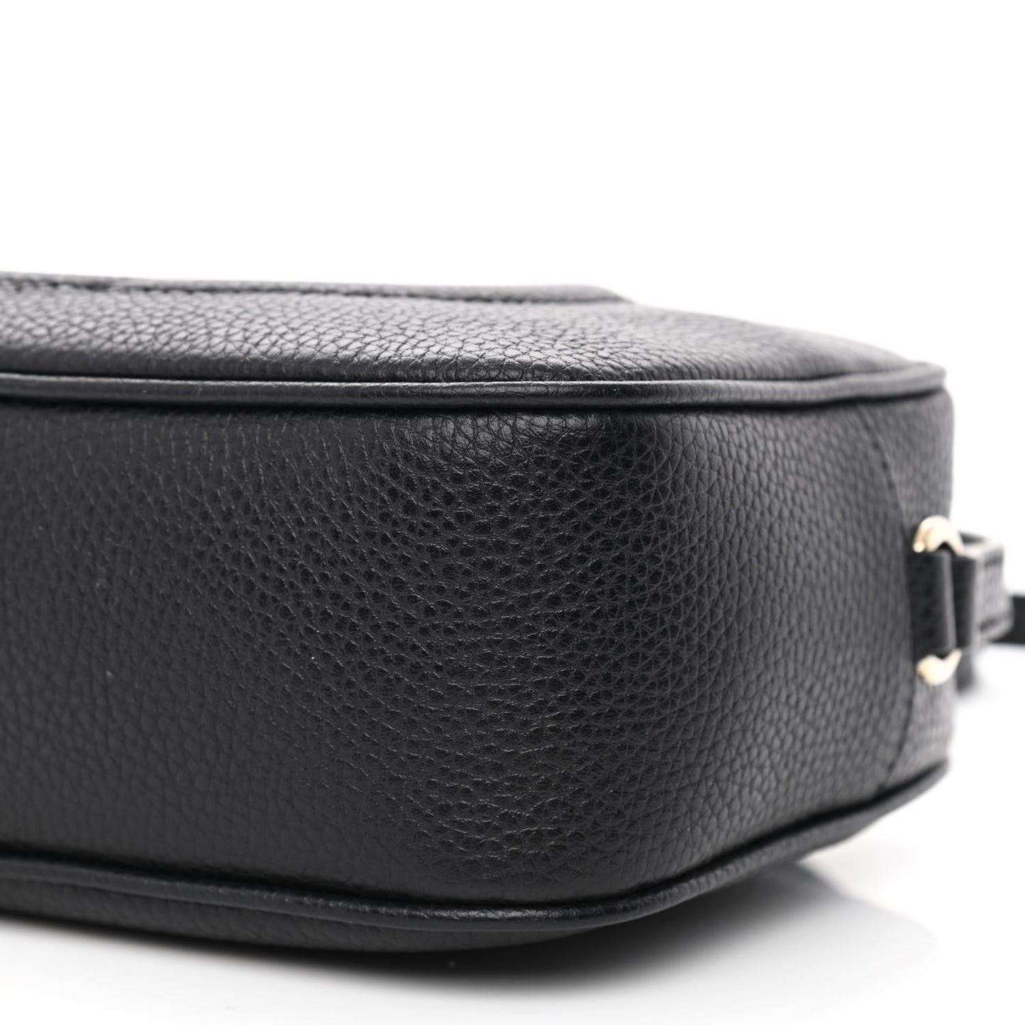 Pebbled Calfskin Small Soho Disco Bag Black