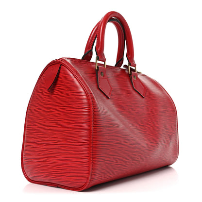 Louis Vuitton Epi Speedy 25 Castillan Red 3 of 10