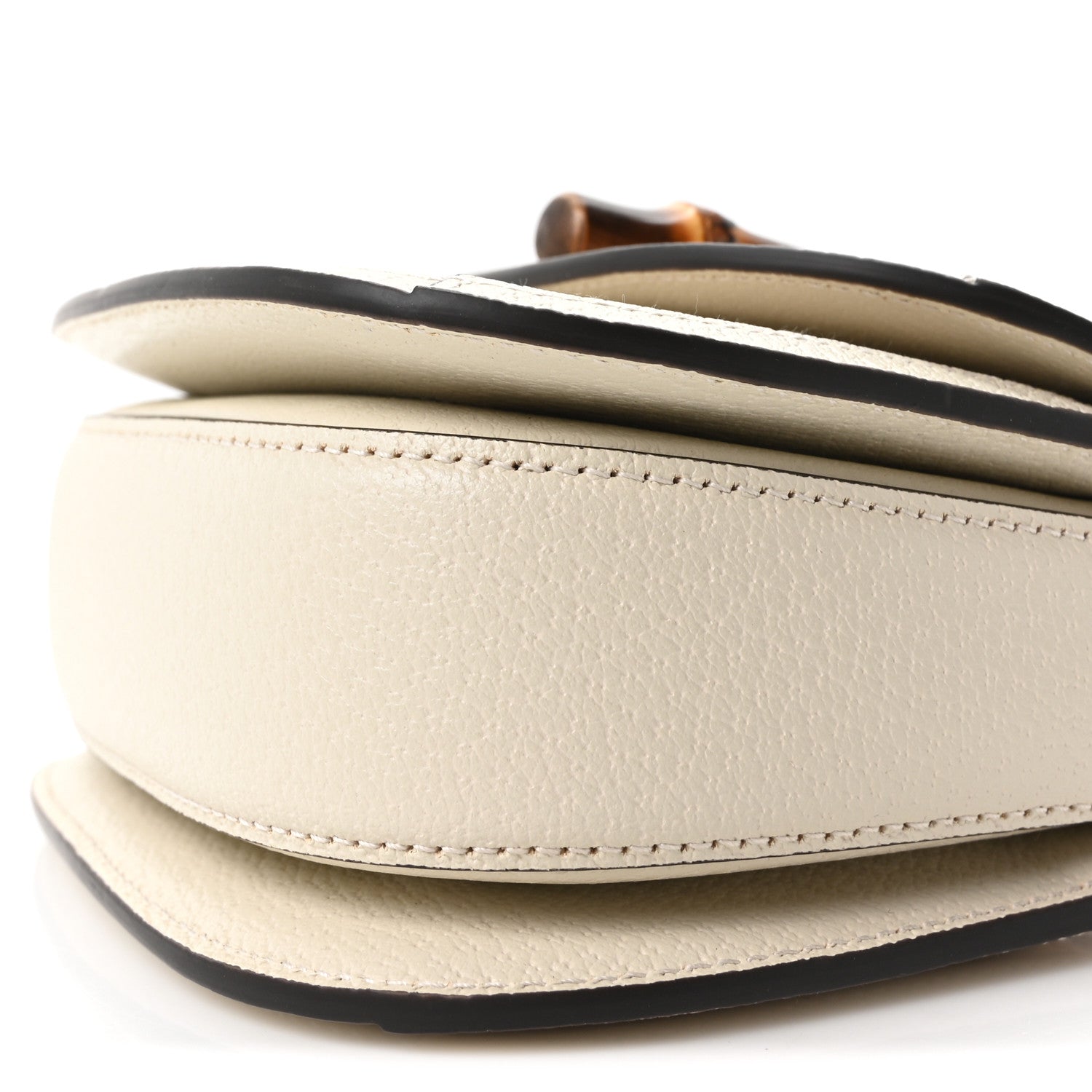 Gucci Monogram Jumbo GG Textured Dollar Calfskin Web Small Bamboo 1947 Top Handle Bag Off White 10 of 10