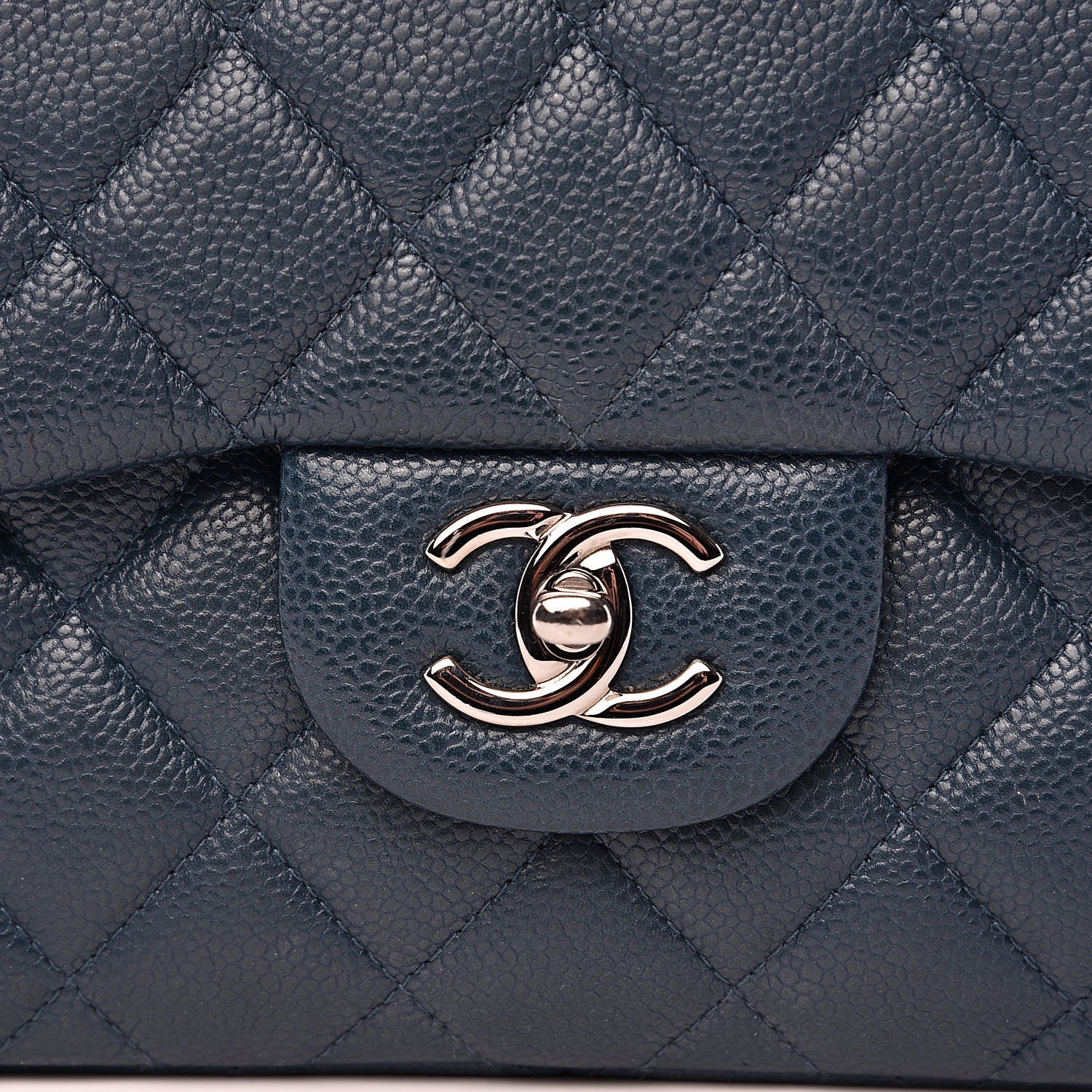 Chanel Caviar Quilted Jumbo Double Flap Dark Blue 10 of 16