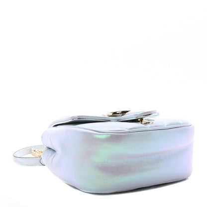 Gucci Iridescent Nappa Chevron Matelasse Mini GG Marmont Shoulder Bag Iridescent Snow Light Blue 4 of 9