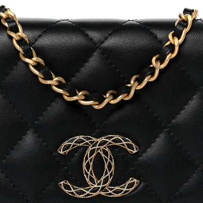 Chanel Lambskin Quilted Mini CC Flap Black 9 of 12