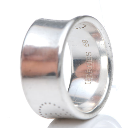 Hermes Sterling Silver GM Eclipse Ruban Ring 59 8.75 4 of 5