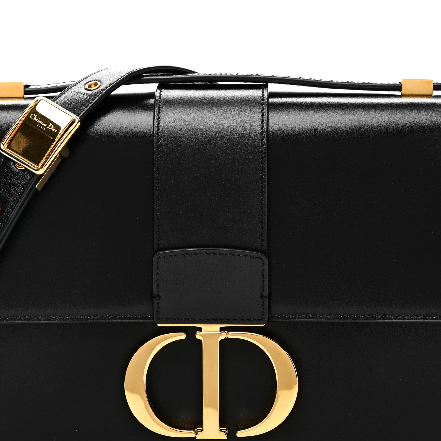 Christian Dior Box Calfskin 30 Montaigne Flap Bag Black 1878357