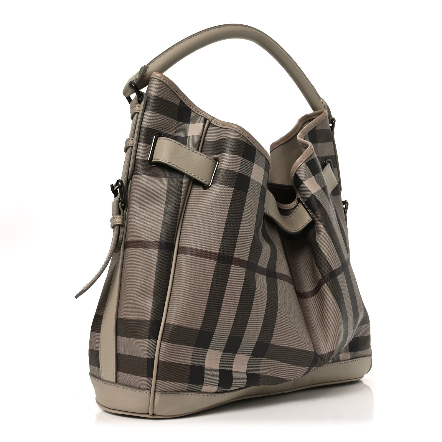 Burberry Smoked Check Medium Walden Belted Hobo Trench 3 of 9