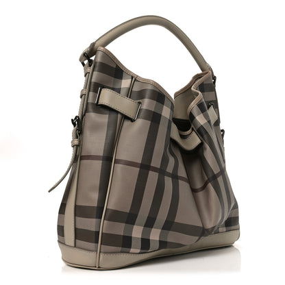 Burberry Smoked Check Medium Walden Belted Hobo Trench 3 of 9
