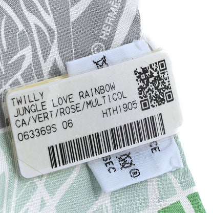 Hermes Silk Jungle Love Rainbow Twilly Vert Rose Jaune Fluo 3 of 3