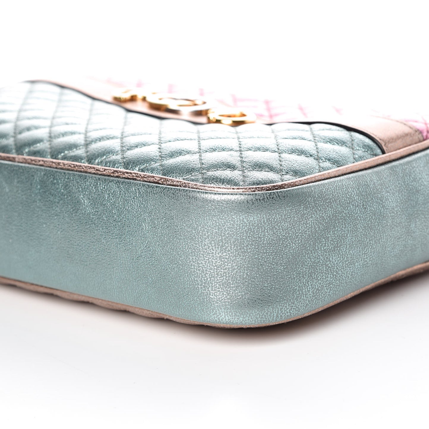 Laminated Nappa Trapuntata Small Zumi Shoulder Bag Rosa Lago Rame