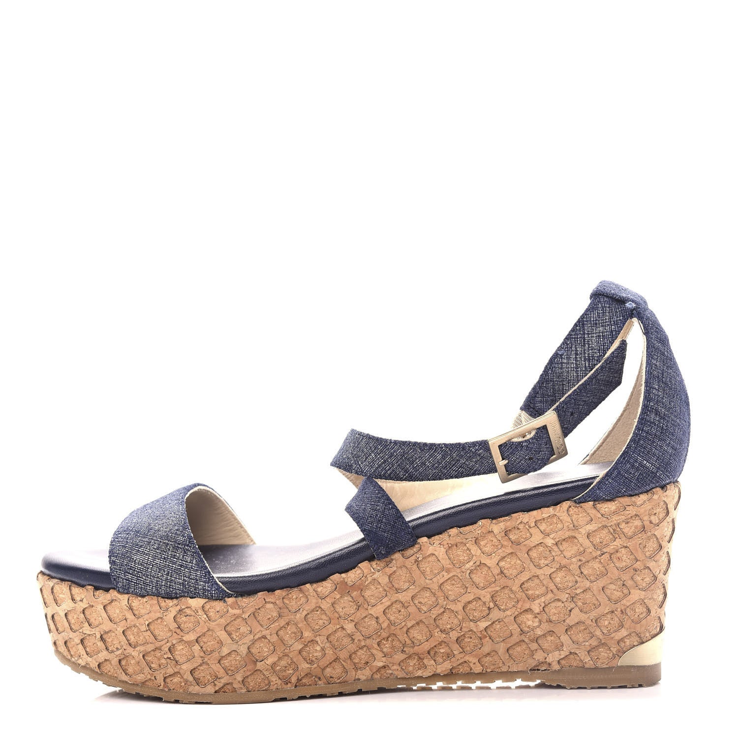 Jimmy Choo Denim Cork Wedge Sandals 36 1 of 9
