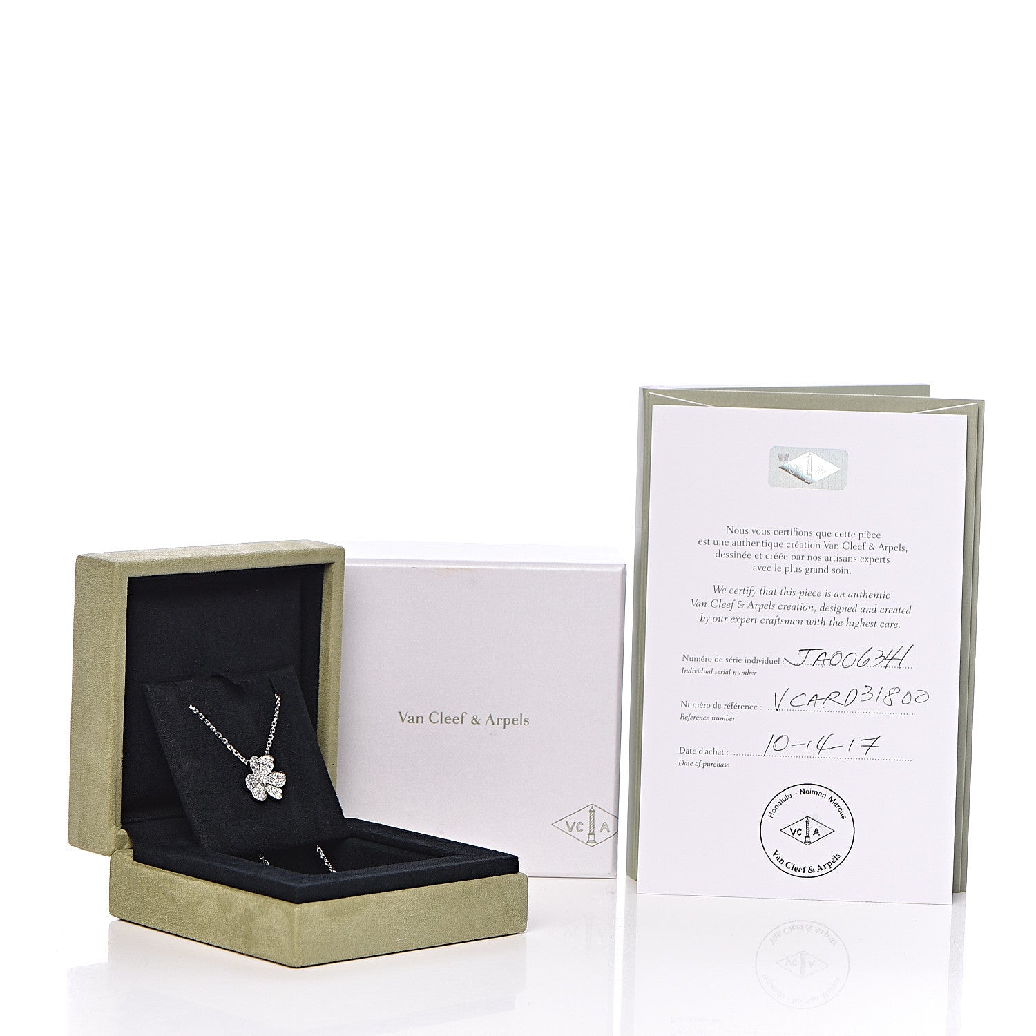 Van Cleef & Arpels 18K White Gold Diamond Small Frivole Pendant Necklace 8 of 8