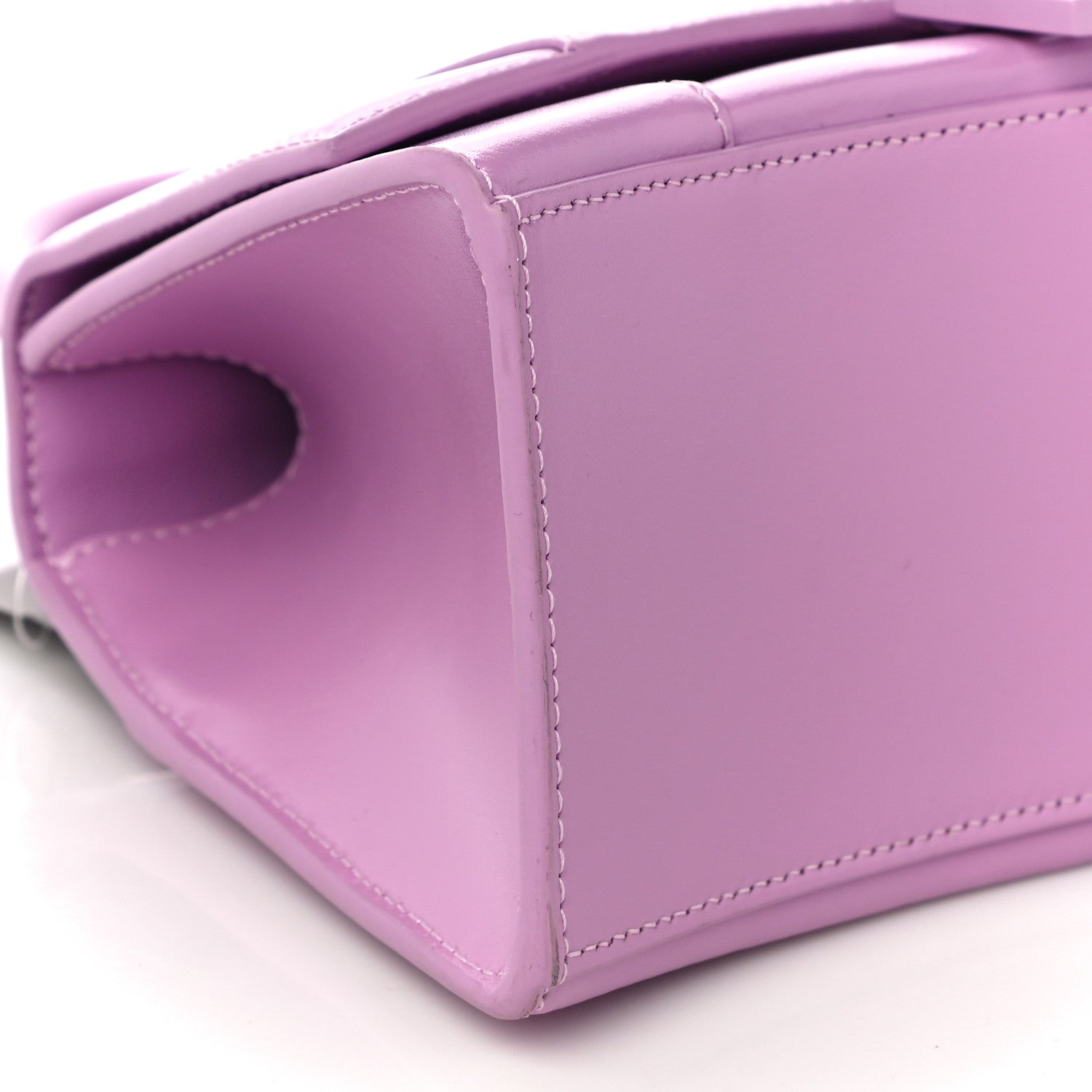 Balenciaga Shiny Box Calfskin Tonal B Small Hourglass Top Handle Bag Lilac 8 of 10